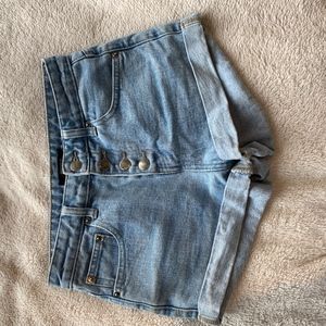 Button Up Denim Shorts